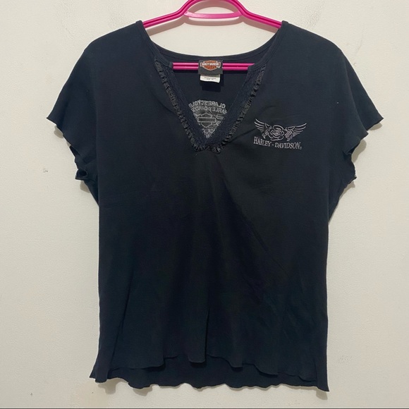 Harley Davidson Clare’s Cycle Fenwick Ontario Black TShirt Size XL